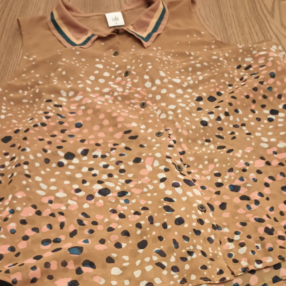 Cabi Size XL Tan Speckled Top